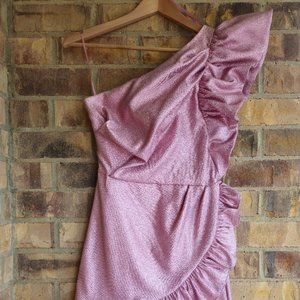One-Shoulder Pink Party Dress